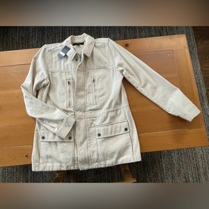 Lucky Brand Cream Denim Jacket 3/4 length NWT size M